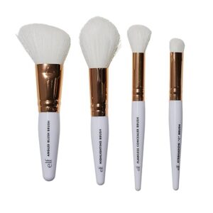Rose Gold Travel Brush Kit, On The Go, Flawless, Versatile, Soft, Synethic, Conceals, Blends, Highlights, Shades, Contours, Sculpts, Defines, Includes Brushes For Concealer, 1 Oz, 4 Count