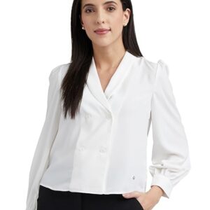 Allen Solly Women's Polyester Solid Regular Fit Blouse